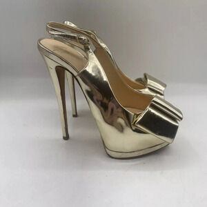 Giuseppe Zanotti Sharon 105 Gold Mirror Pumps Womens‎ Size 36 US 6